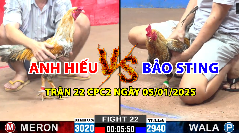 trận 22 cpc2 ngày 05/01/2025 hôm nay giữa anh hiếu và bảo sting