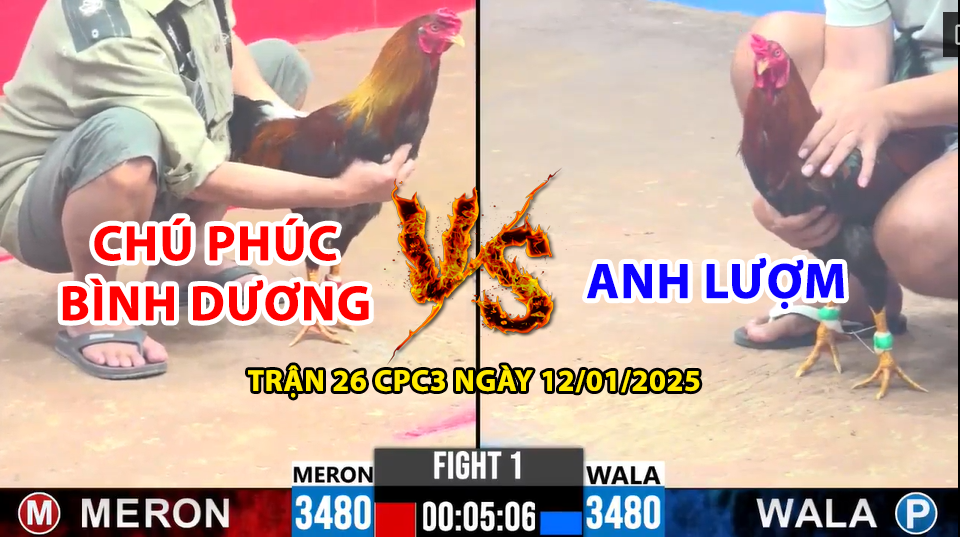 trận 26 cpc3 ngày 12/01/2025 hôm nay giữa chú phúc bình dương vs anh lượm