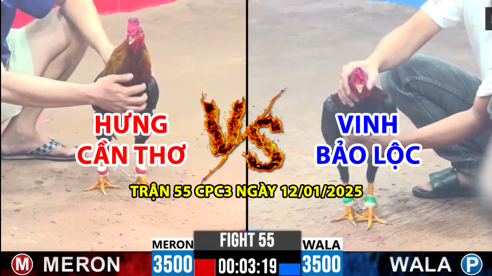 trận 55 cpc3 ngày 12/01/2025 hôm nay giữa hưng cần thơ vs vinh bảo lộc