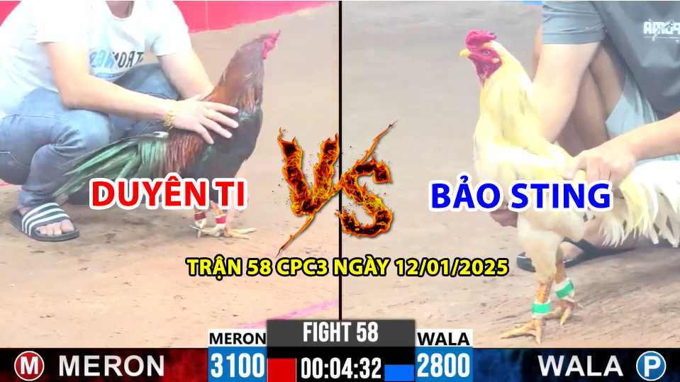 trận 58 cpc3 ngày 12/01/2025 hôm nay giữa duyên ti vs bảo sting