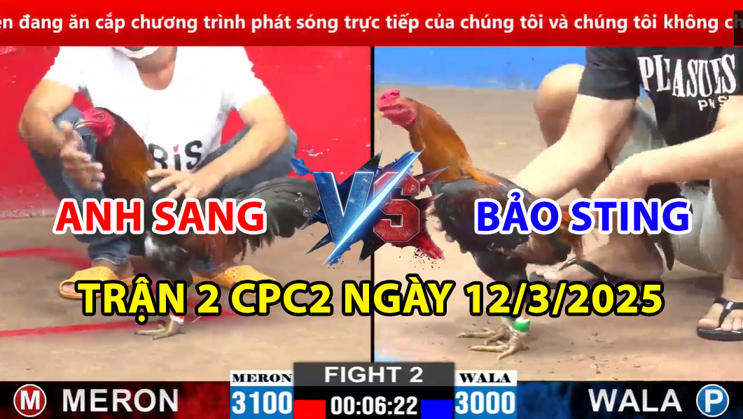 trận 2 cpc2 ngày 12/3/2025 hôm nay giữa bảo sting và anh sang