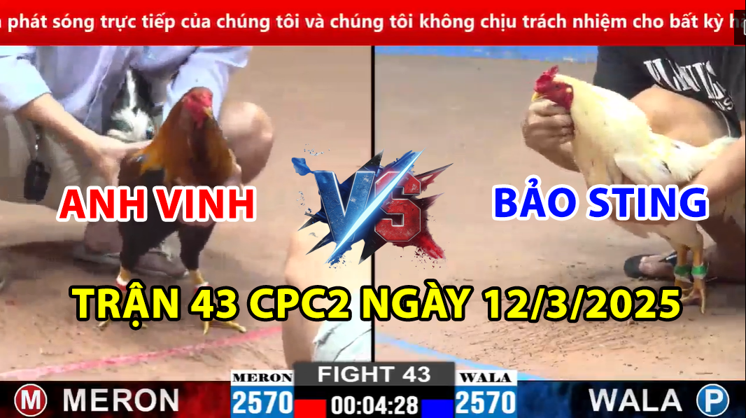 trận 43 cpc2 ngày 12/3/2025 hôm nay giữa bảo sting vs anh vinh