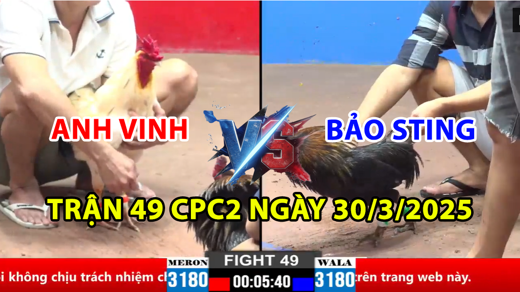 trận 49 cpc2 ngày 30/3/2025 hôm nay giữa anh vinh và bảo sting