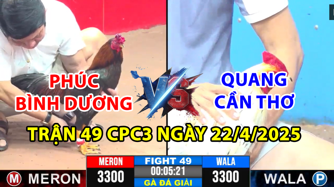 trận 49 cpc3 ngày 22/4/2025 hôm nay giữa chú phúc bình dương và quang cần thơ