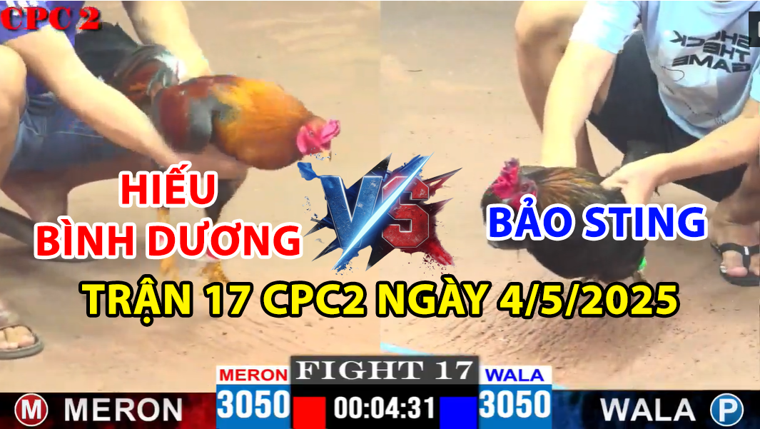trận 17 cpc2 ngày 4/5/2025 hôm nay giữa bảo sting vs hiếu bình dương