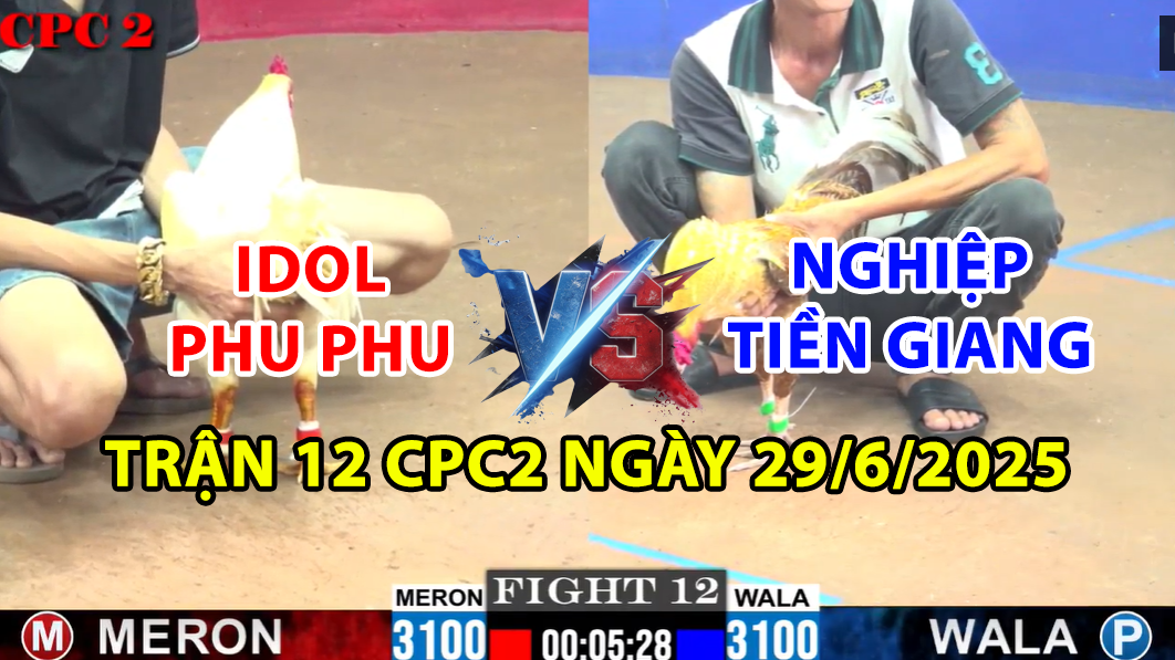 trận 12 cpc2 ngày 29/6/2025 hôm nay giữa phu phu và nghiệp tiền giang