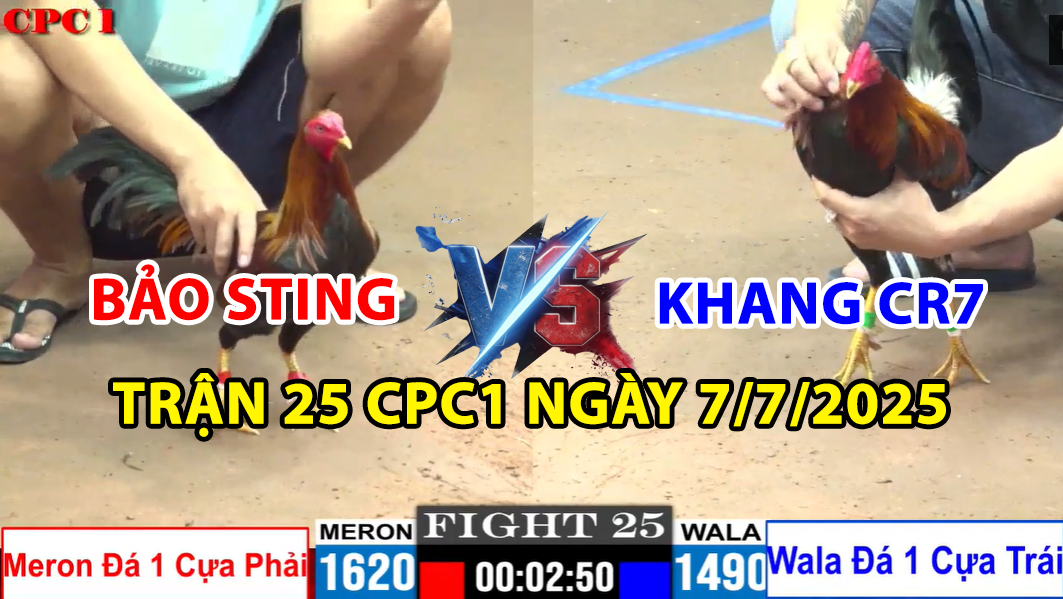trận 25 cpc1 ngày 7/7/2025 hôm nay giữa bảo sting vs khang cr7