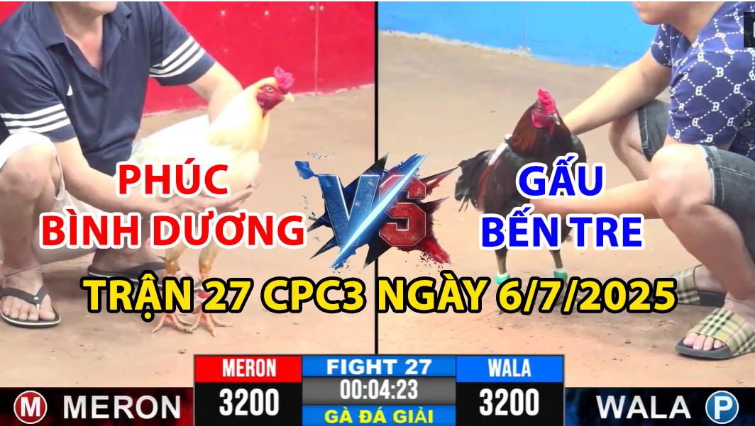 trận 27 cpc3 ngày 6/7/2025 hôm nay giữa phúc bình dương và gấu bến tre