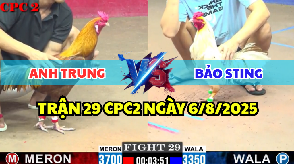 trận 29 cpc2 ngày 6/8/2025 hôm nay giữa bảo sting và anh trung