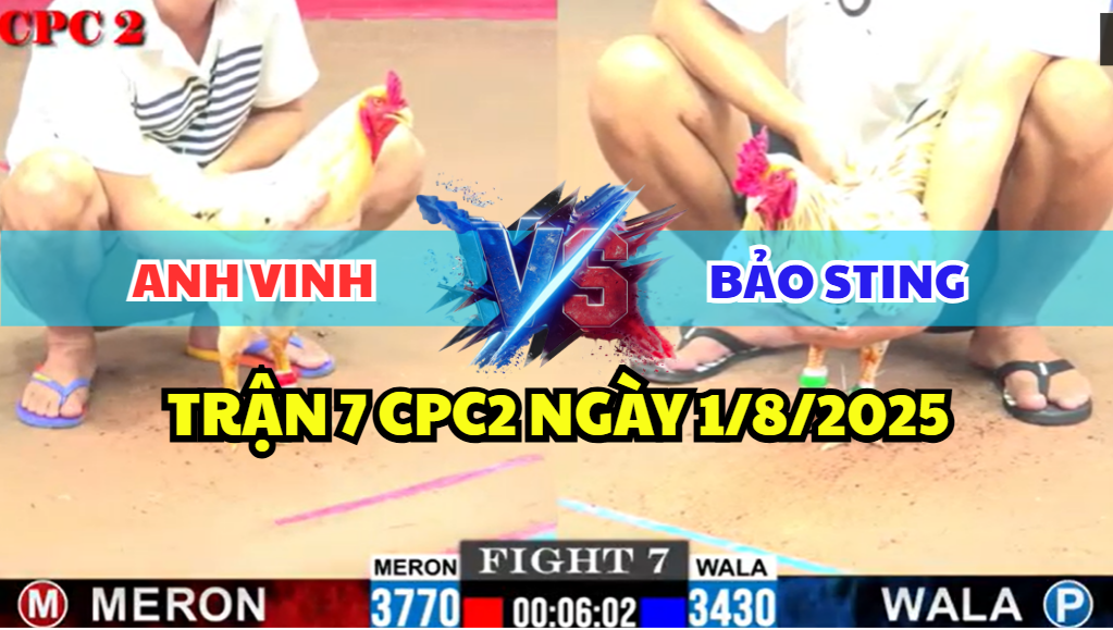trận 7 cpc2 ngày 1/8/2025 hôm nay giữa bảo sting vs anh vinh