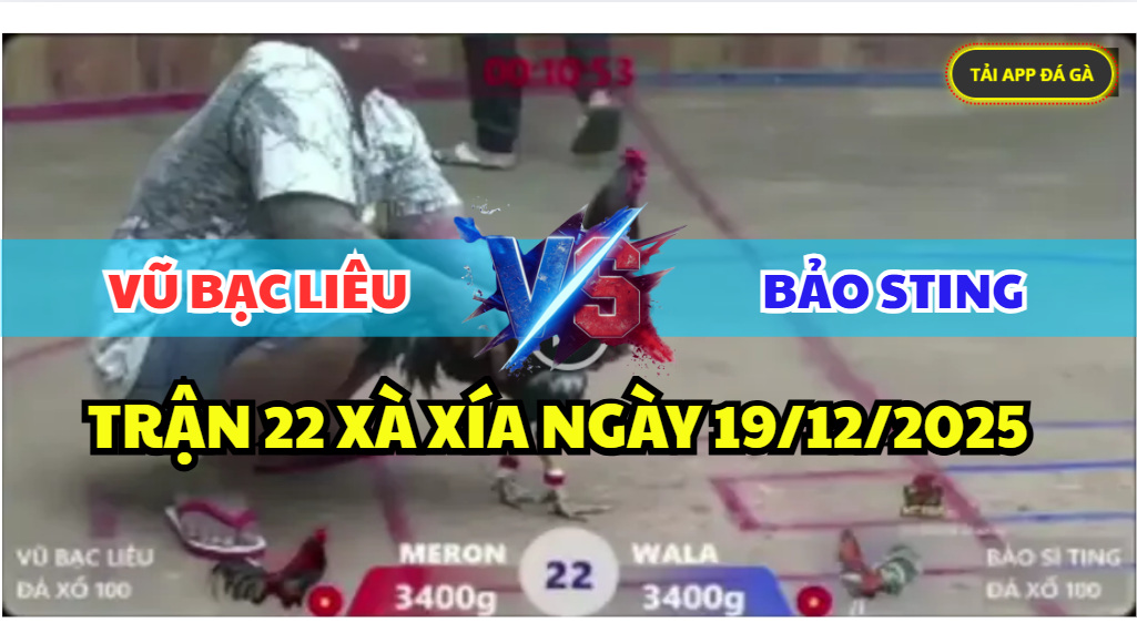 trận 22 xà xía ngày 19/12/2025